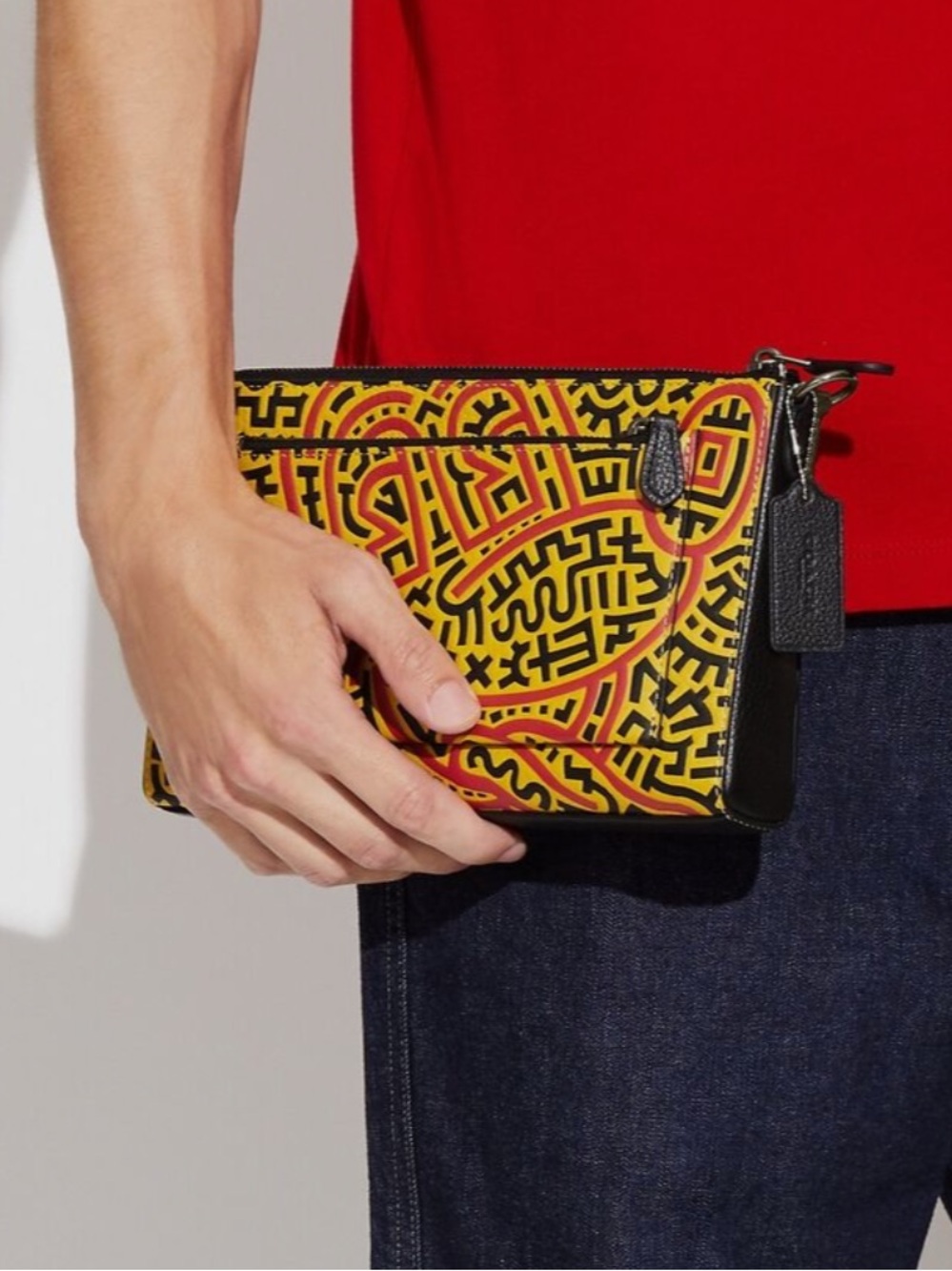 Coach x Disney Mickey Mouse x Keith Haring Holden Crossbody & Zipper Pouch C6911 - Picture 14 of 16